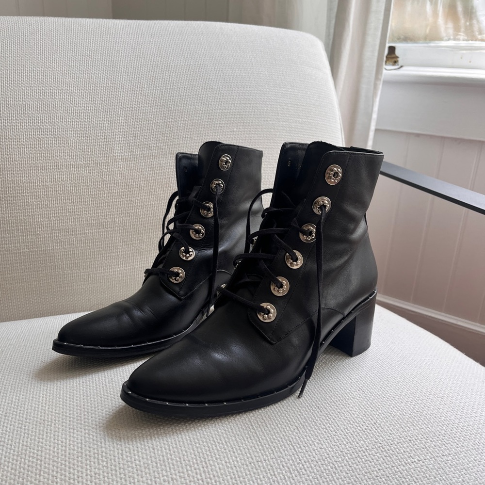 Freda Salvador Leather Ankle Lace-Up Boots